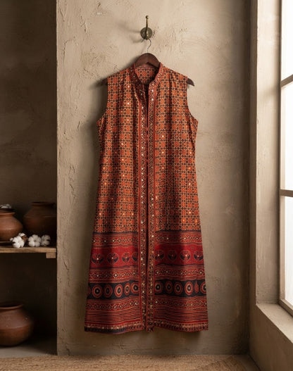 Ajrak jacket: cotton
