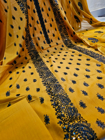 Lawn embroidered three piece