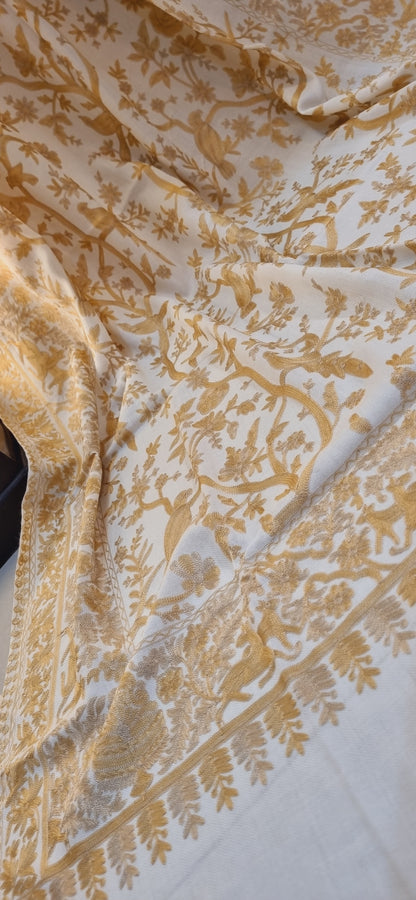 Birdie embroidered pashmina shawl