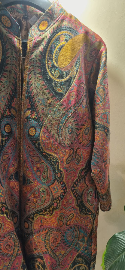 Silk kaani coat