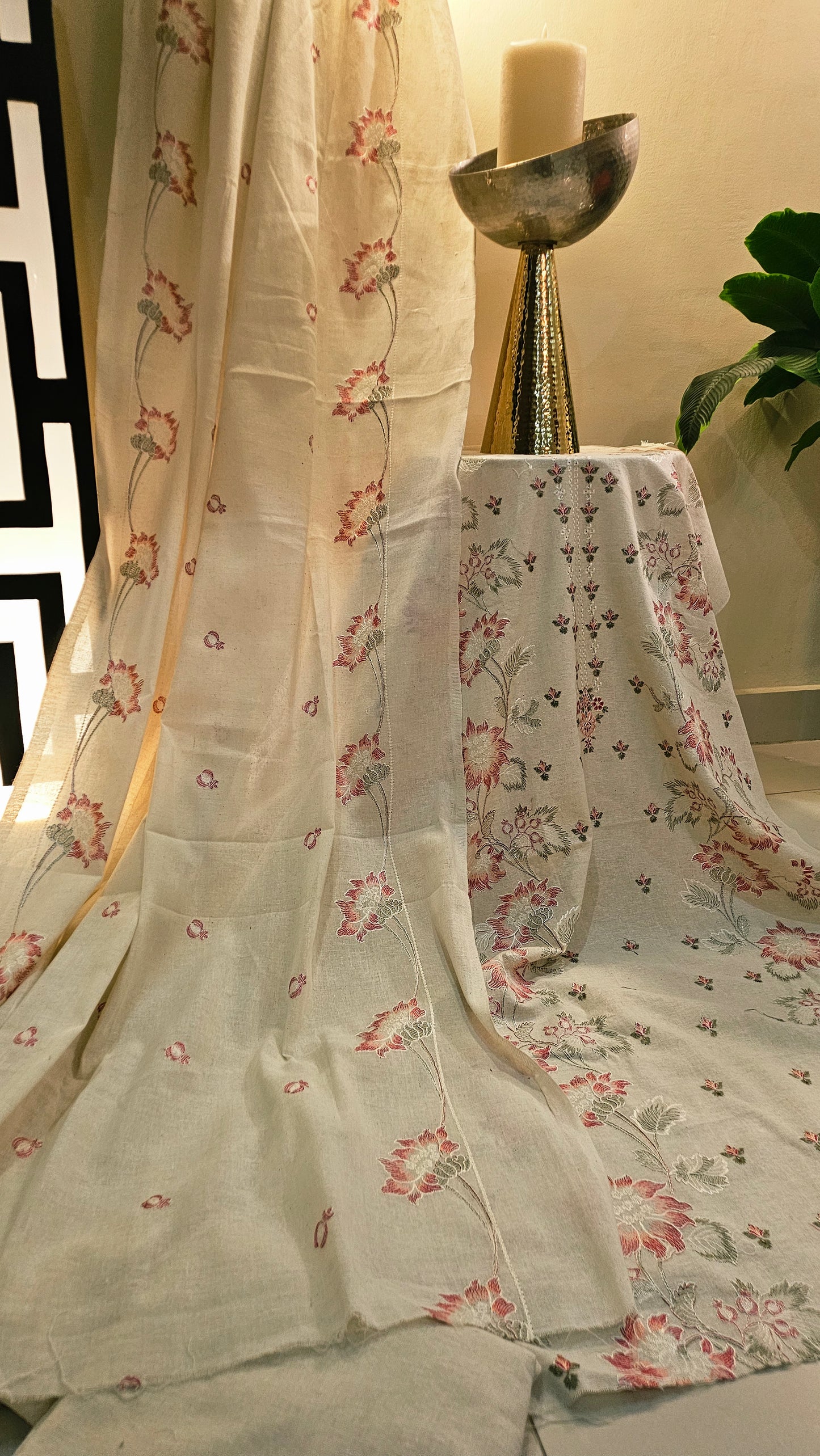 Embroidered three piece: Karandi khaddar