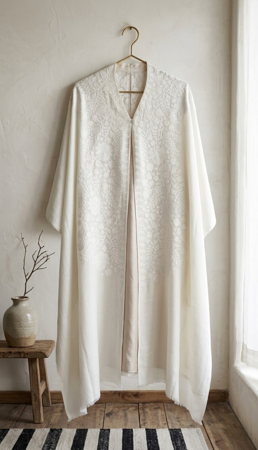 Embroidered cape shawl: Pashmina