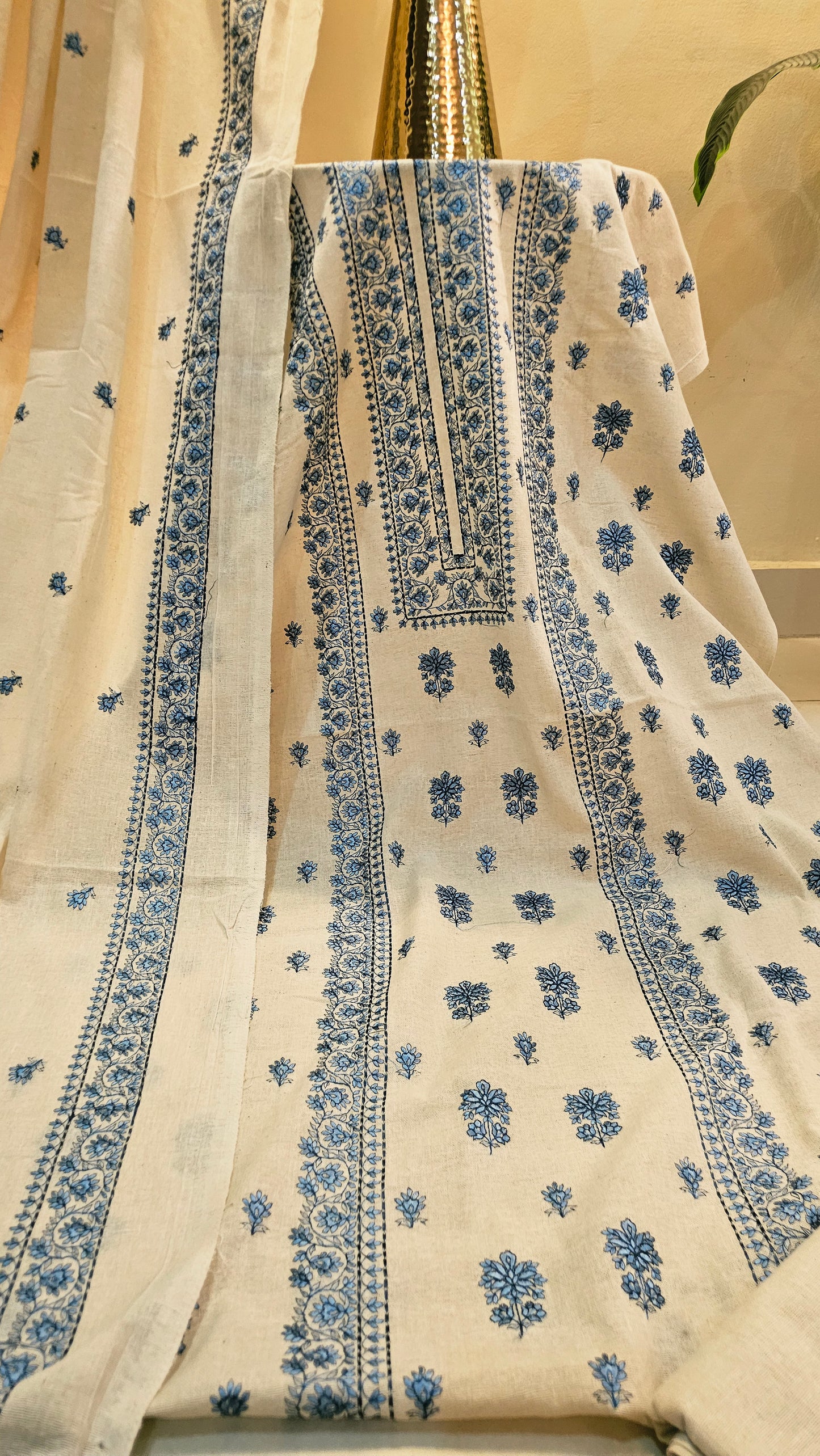 Embroidered three piece: Karandi khaddar