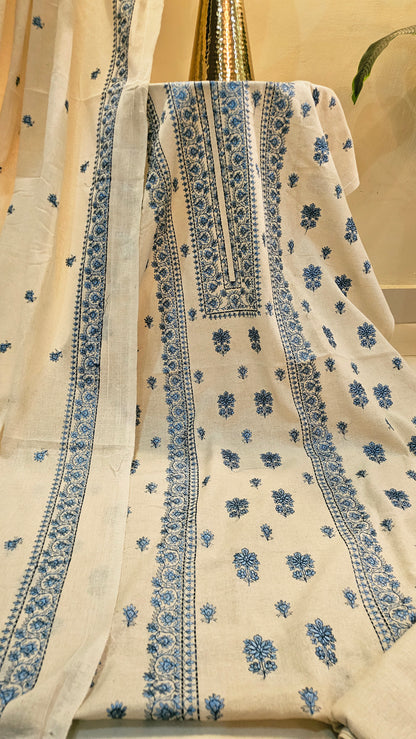 Embroidered three piece: Karandi khaddar
