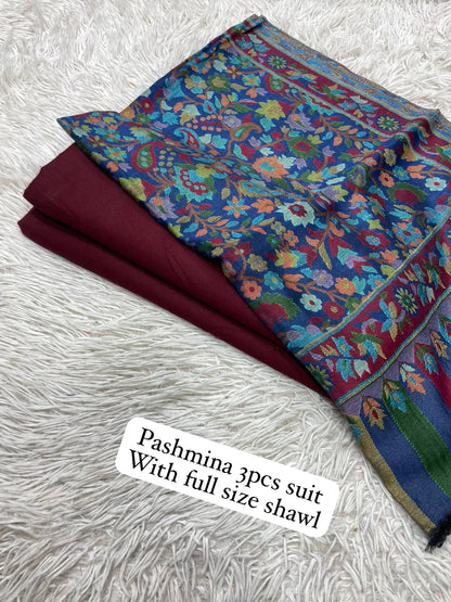 Kaani three piece: Pashmina