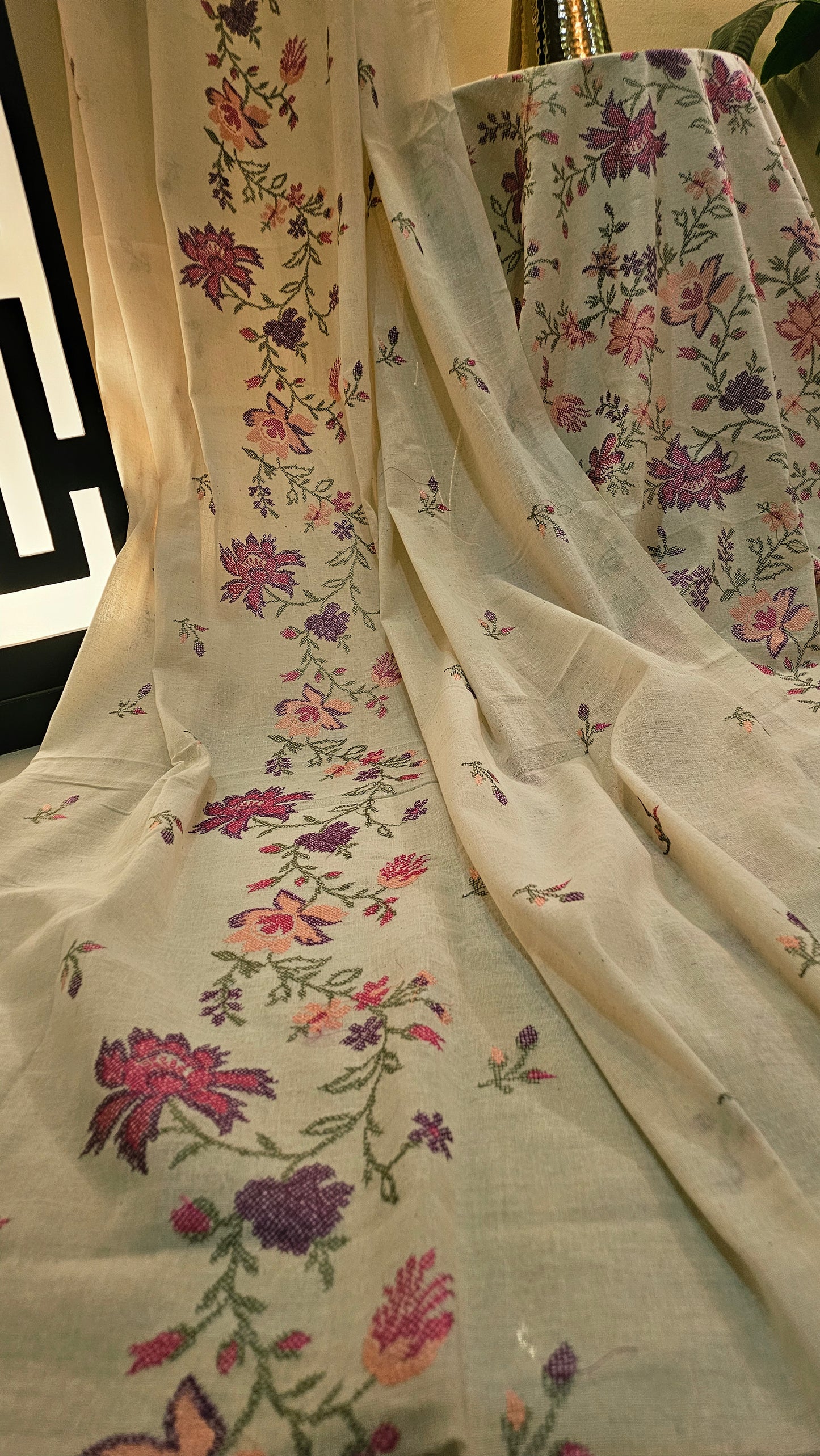 Embroidered three piece: Karandi khaddar