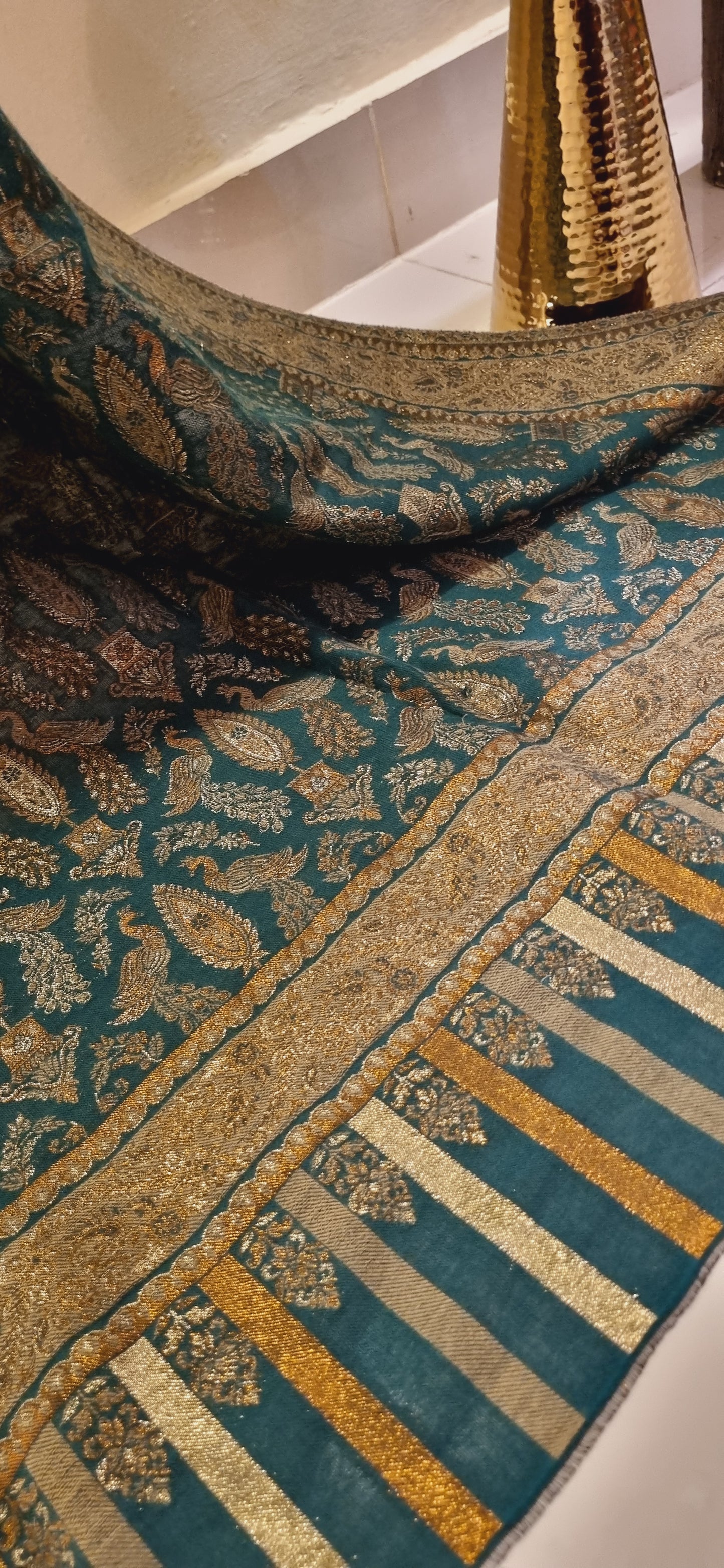 Peacock zaree kaani pashmina shawl