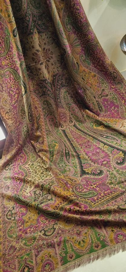 Reversible Persian kaani Pashmina shawl