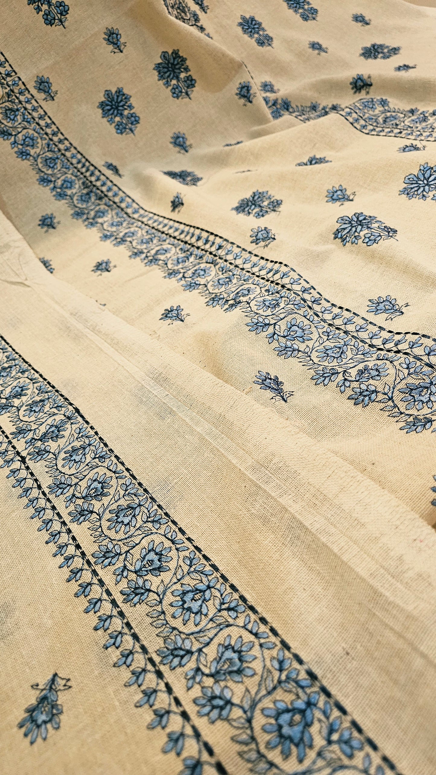 Embroidered three piece: Karandi khaddar