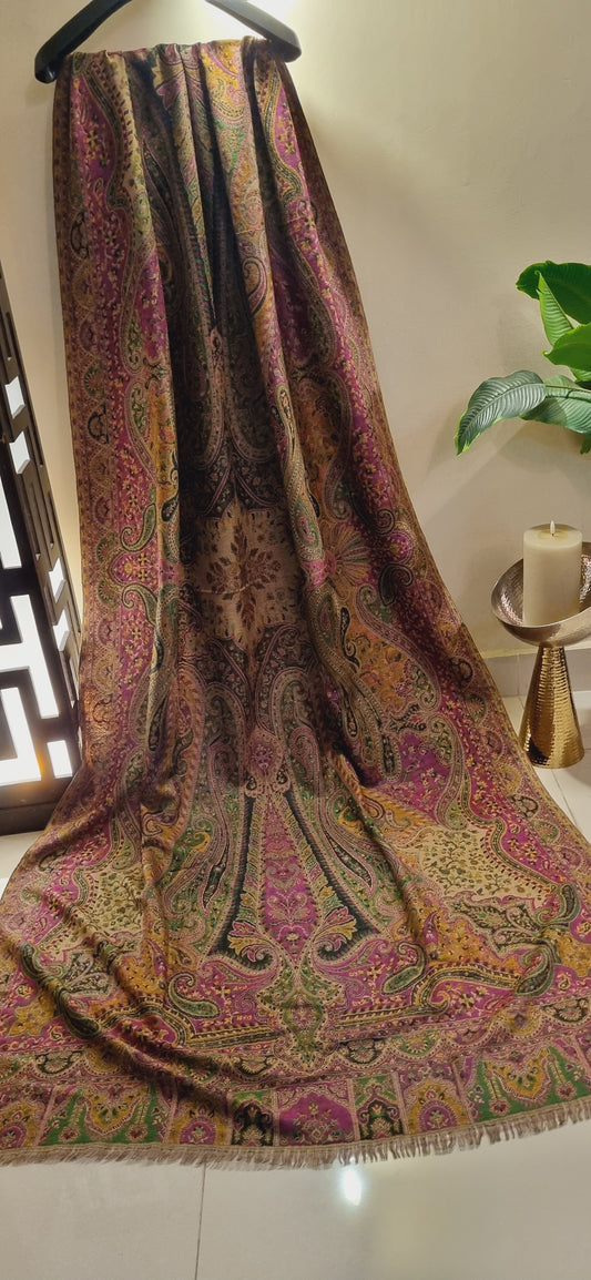 Reversible Persian kaani Pashmina shawl
