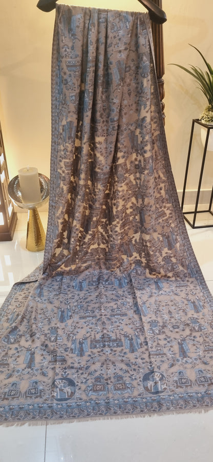 Woollen pashmina kaani shawl