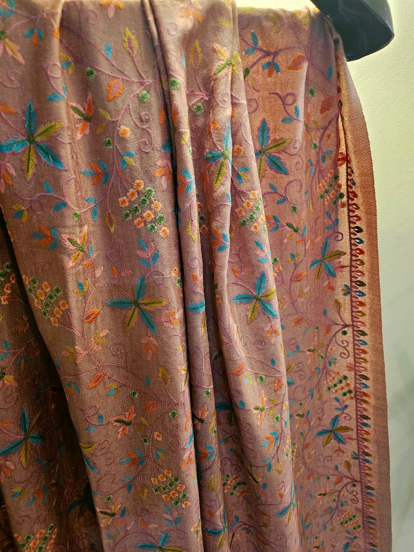 Papermachi embroidered reversible toosh shawl