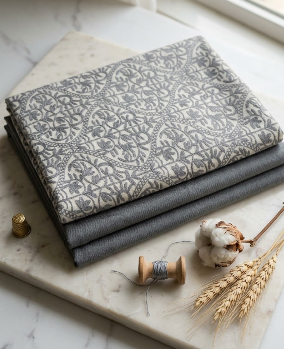 Embroidered three piece: Pashmina