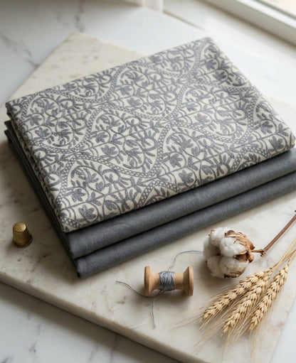 Embroidered three piece: Pashmina