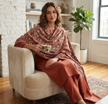 Embroidered suit: Pashmina