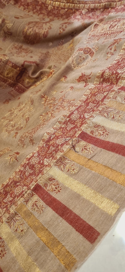 Tajmehal kaani with zaree weave