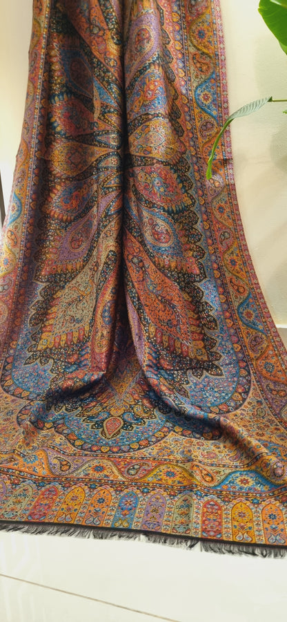 Reversible Moonlight gandhara kaani pashmina shawl