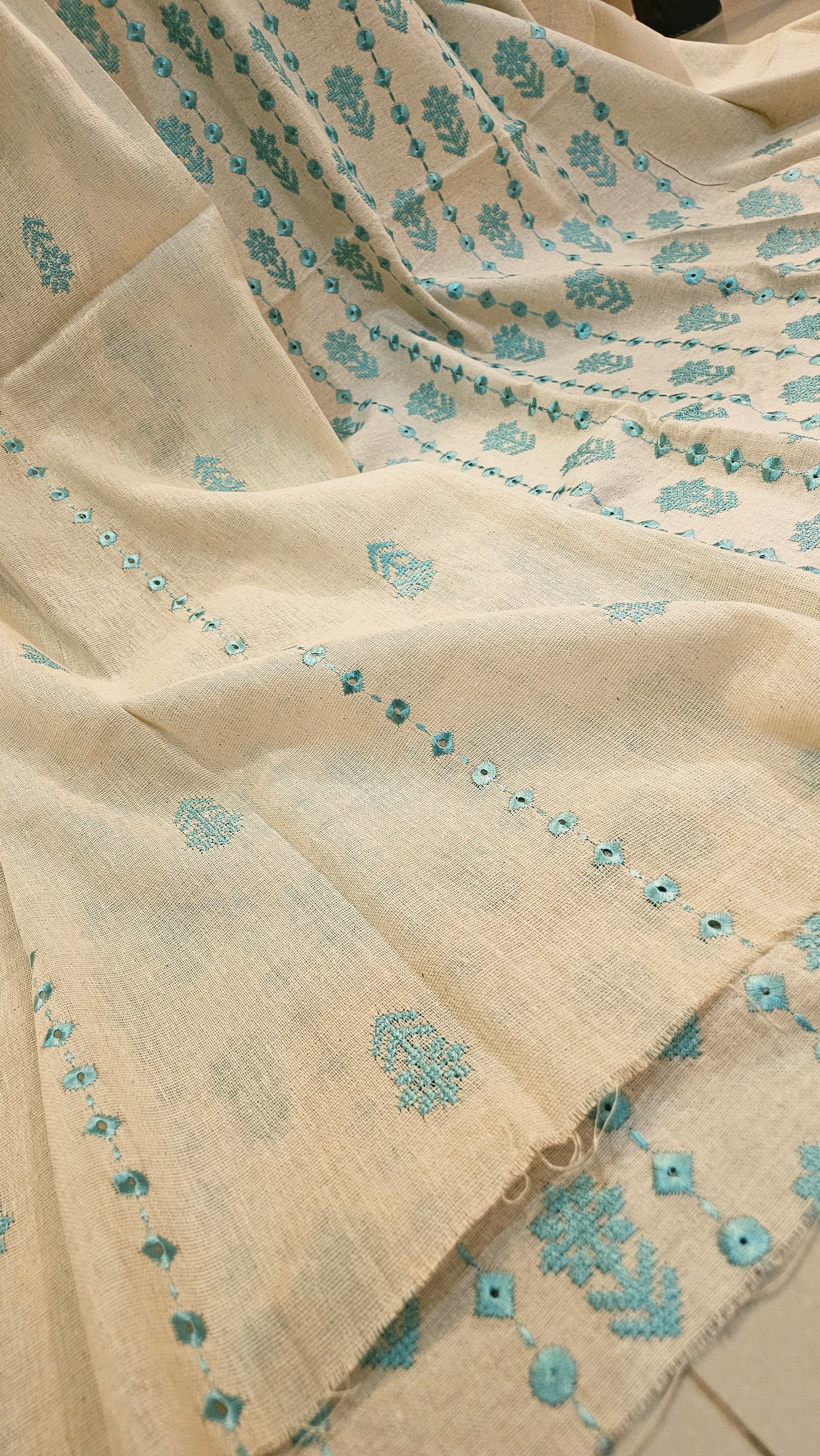 Embroidered three piece: Karandi khaddar
