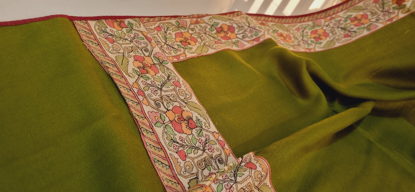 Kalamkar border Pashmina