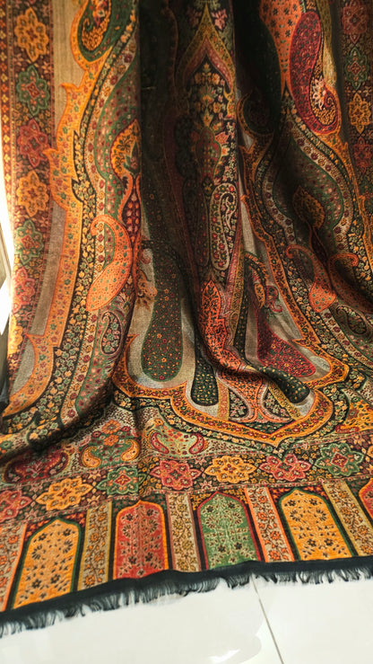 Reversible moonlight gandhara kaani shawl: Pashmina