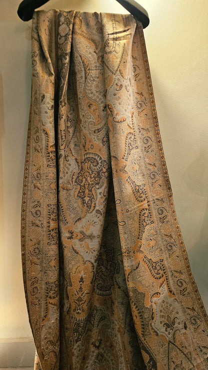 Reversible moonlight gandhara kaani shawl: Pashmina