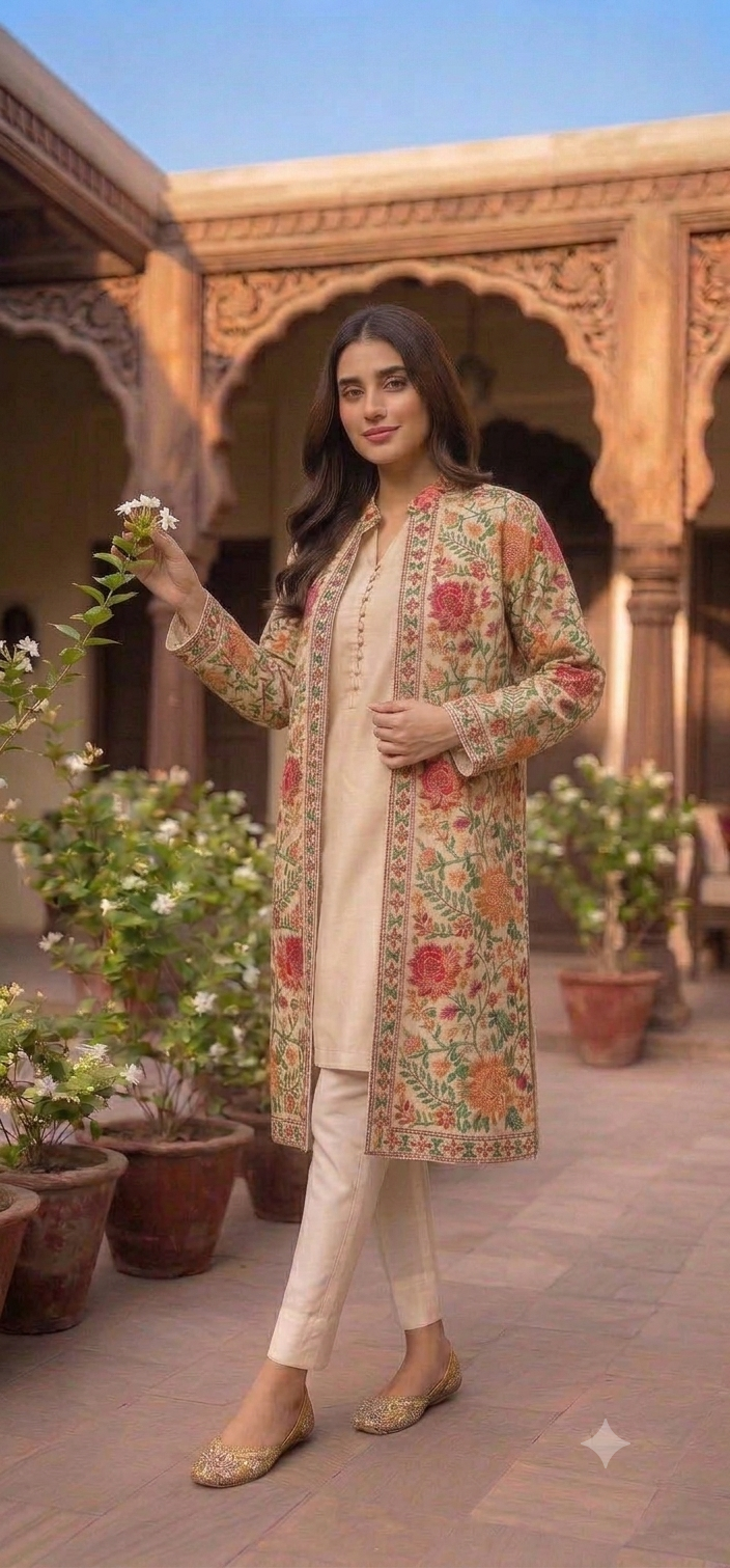 Embroidered coat: Pashmina