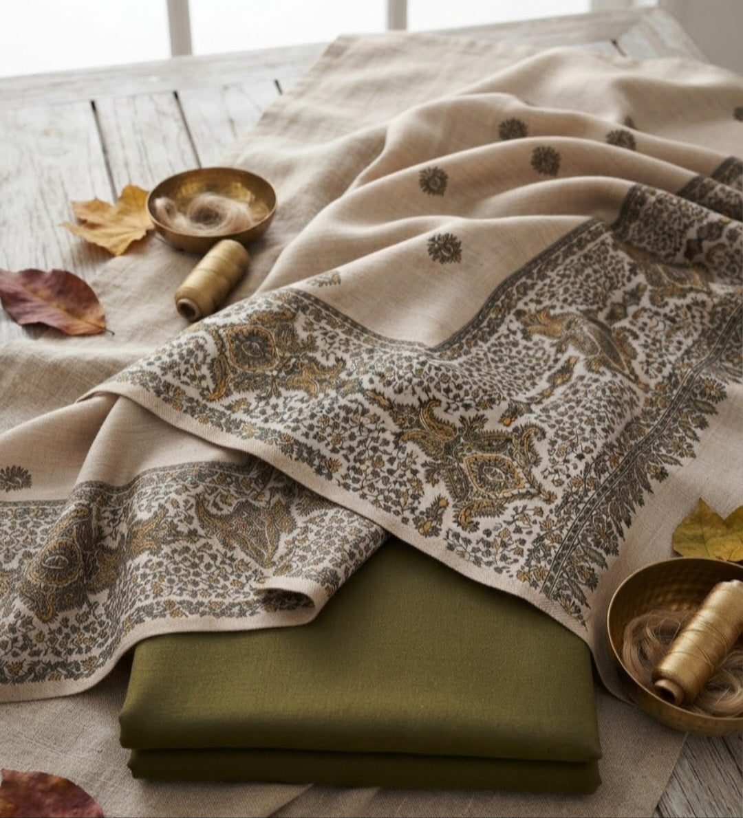 Kaani three piece: Pashmina