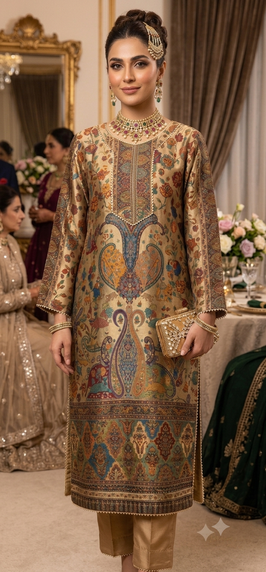 Moonlight kaani suit: Silk