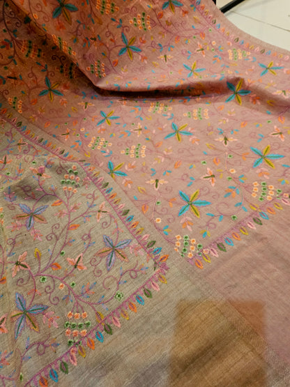 Papermachi embroidered reversible toosh shawl