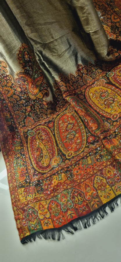 Gandhara Moonlight reversible kaani shawl pashmina