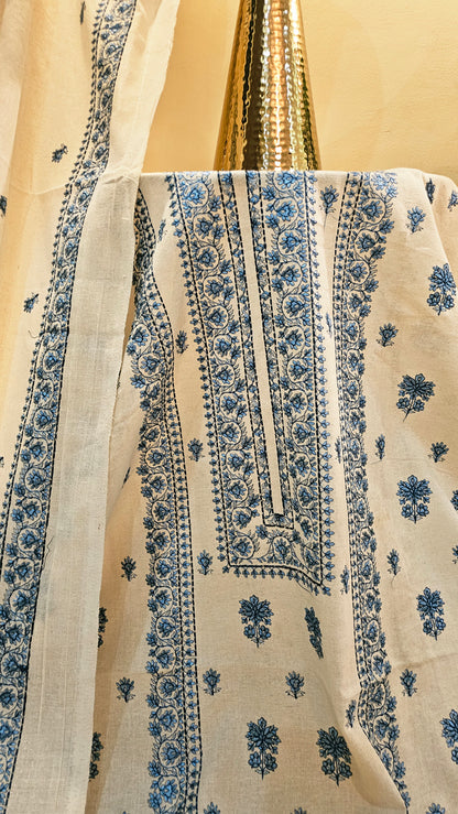 Embroidered three piece: Karandi khaddar
