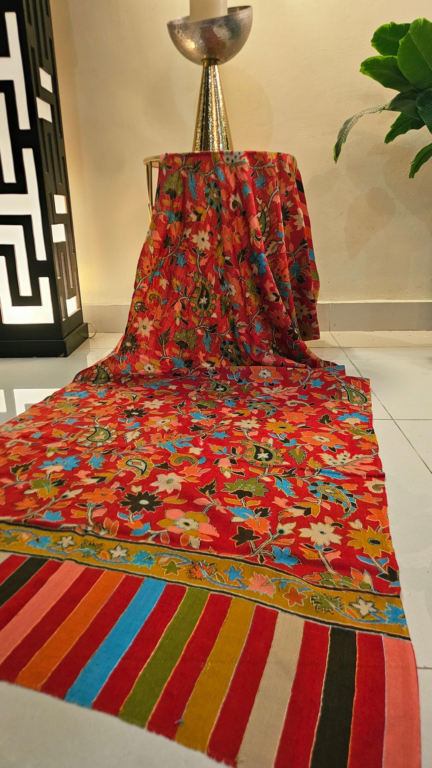 Kalamkar minishawl: Pashmina