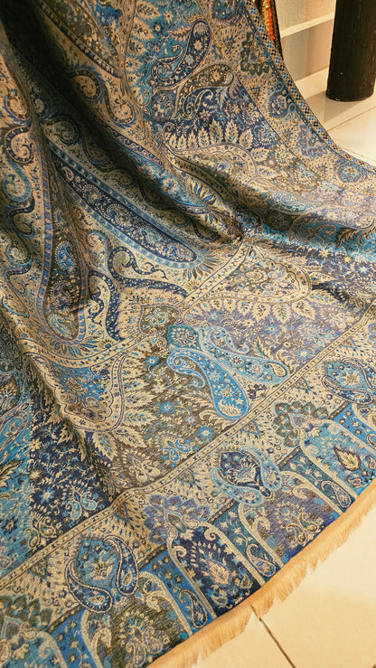 Moonlight reversible gandhara kaani: Pashmina