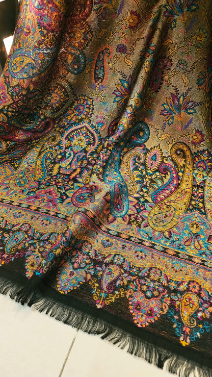 Moonlight reversible gandhara kaani: Pashmina