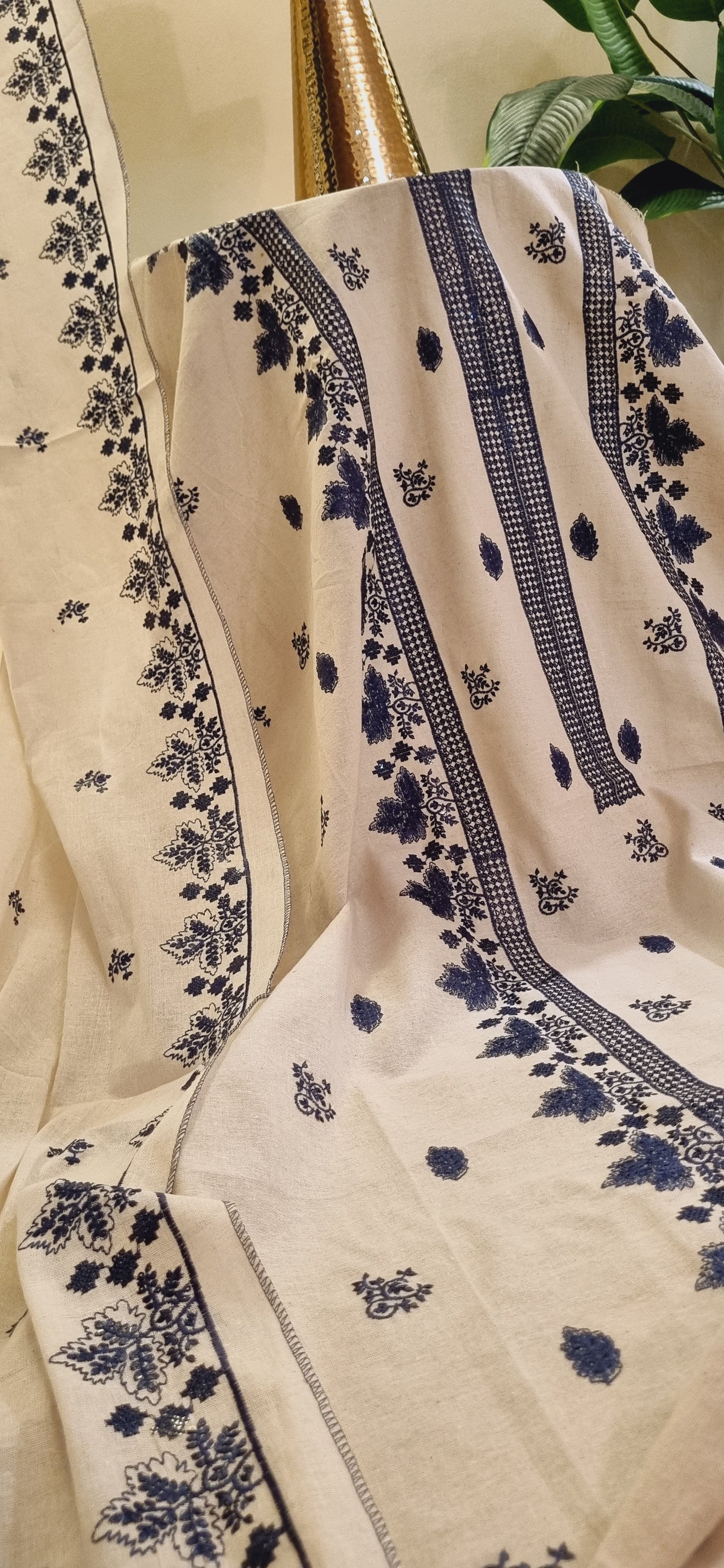 Embroidered karandi khaddar Three piece