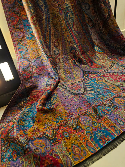 Reversible moonlight gandhara kaani shawl