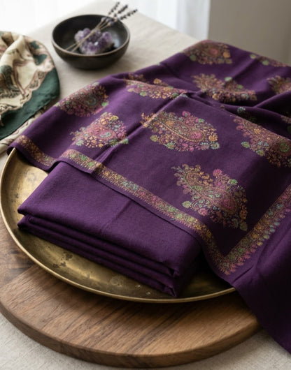 Embroidered three piece: Pashmina