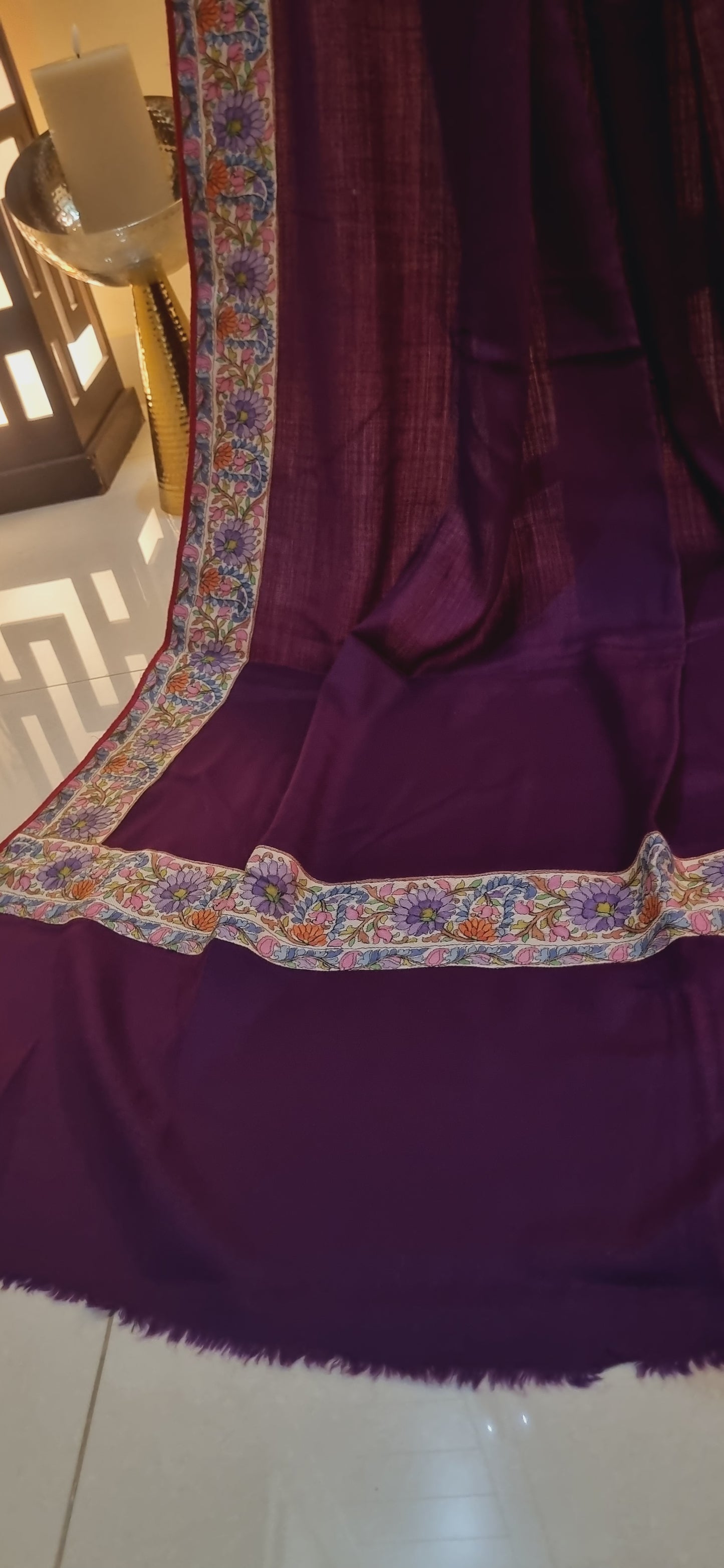 Kalamkar border Pashmina