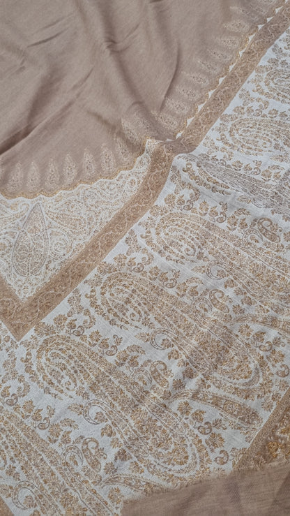 Pashmina shawl with zaree kaani border