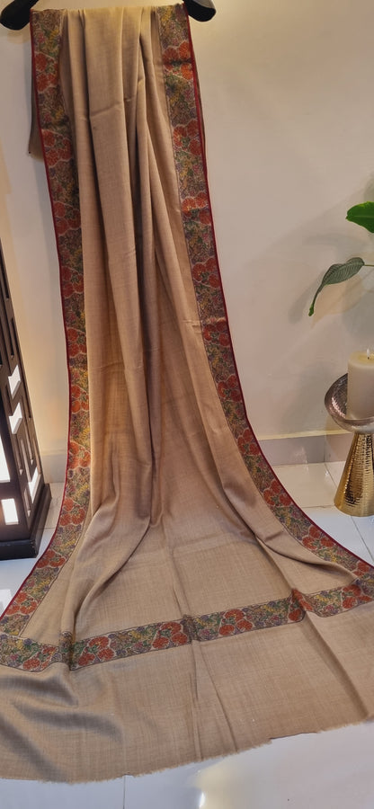 Pashmina shawl with kalamkar border