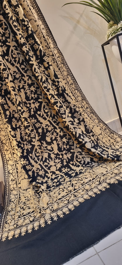 Birdie embroidered pashmina shawl