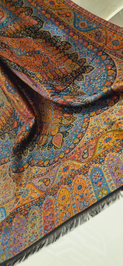 Reversible Moonlight gandhara kaani pashmina shawl