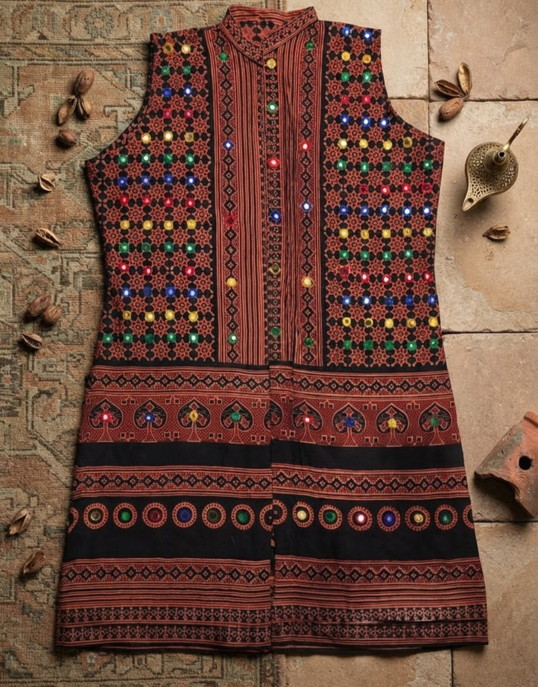 Ajrak jacket: cotton