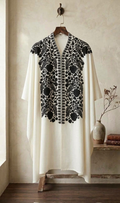 Embroidered cape shawl: Pashmina