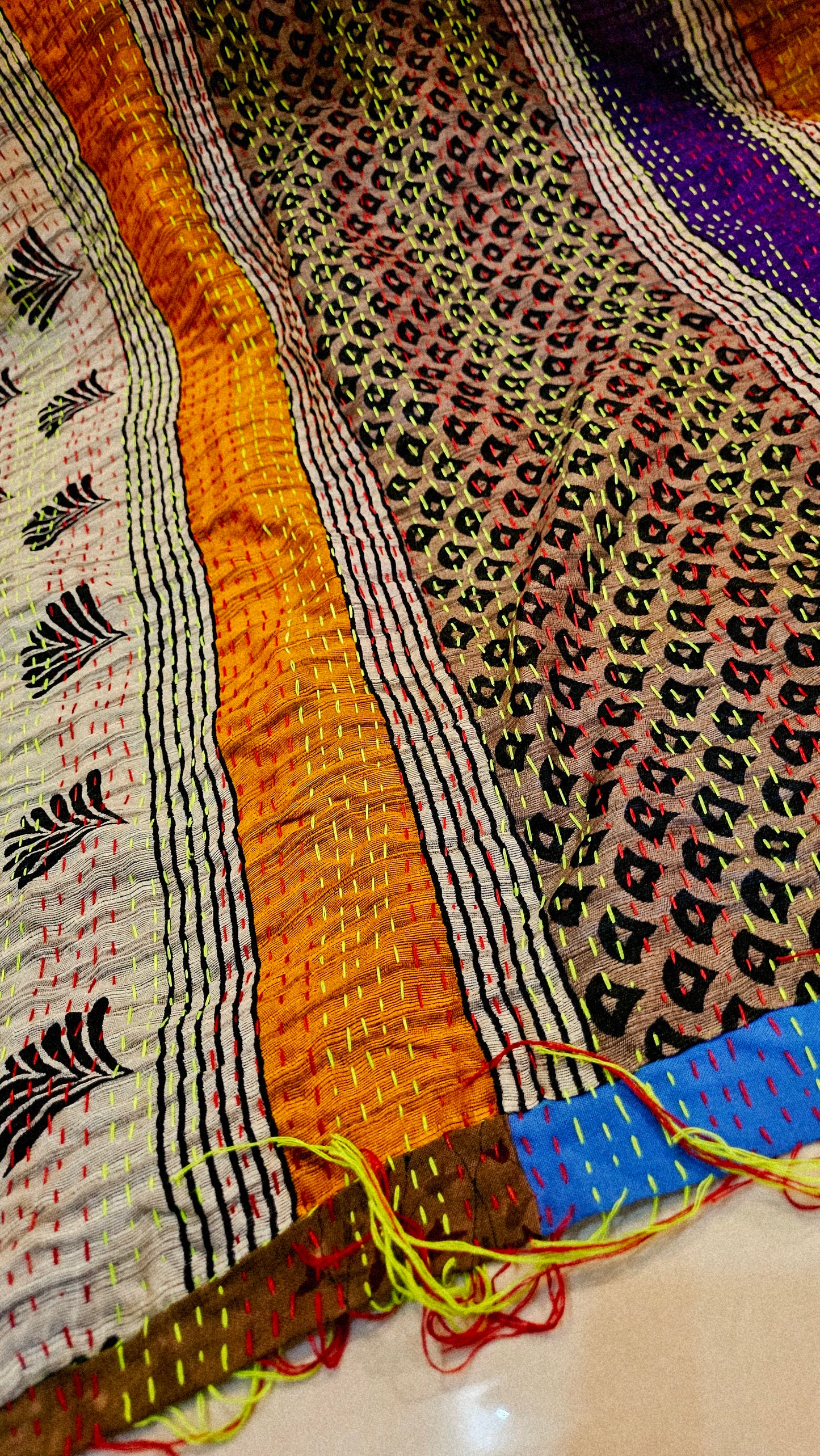 Rilli hand embroidered duapta