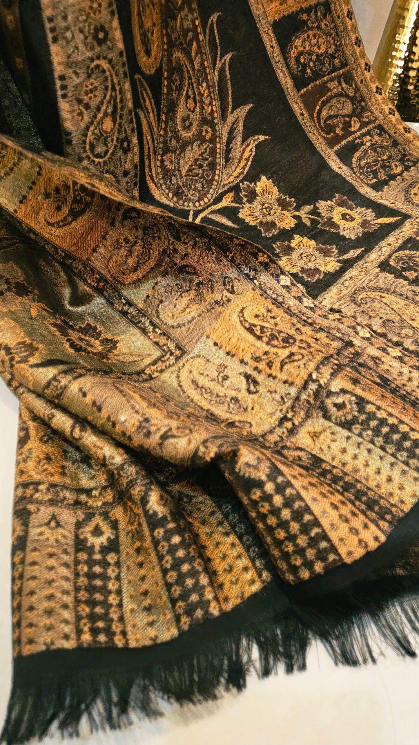 Moonlight reversible gandhara kaani: Pashmina