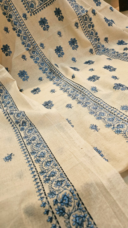 Embroidered three piece: Karandi khaddar