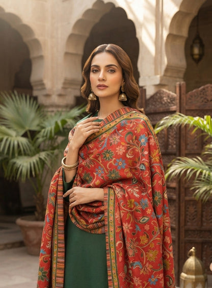 Kalamkar embroidered: Pashmina