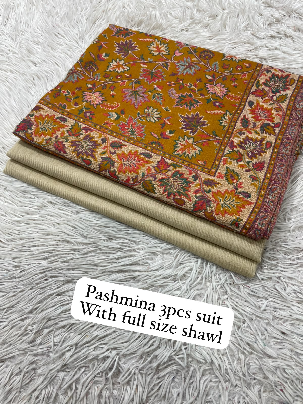 Kaani three piece: Pashmina
