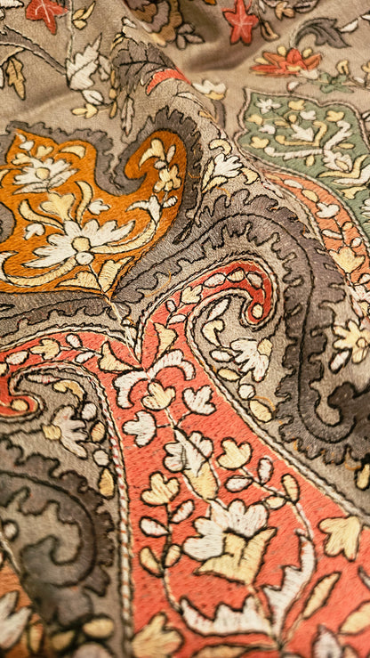 Papermachi embroidered shawl: toosh